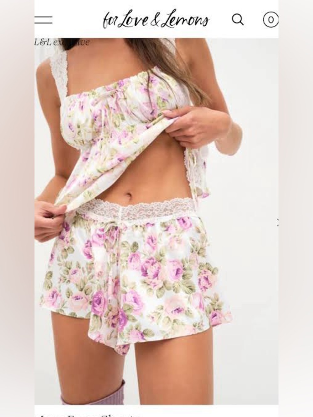 For Love & Lemons Mary Rose Cami & Short Set